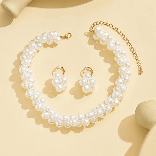 Elegant 14K Gold Pearl Jewelry Set -  Timeless Elegance for Any Occasion