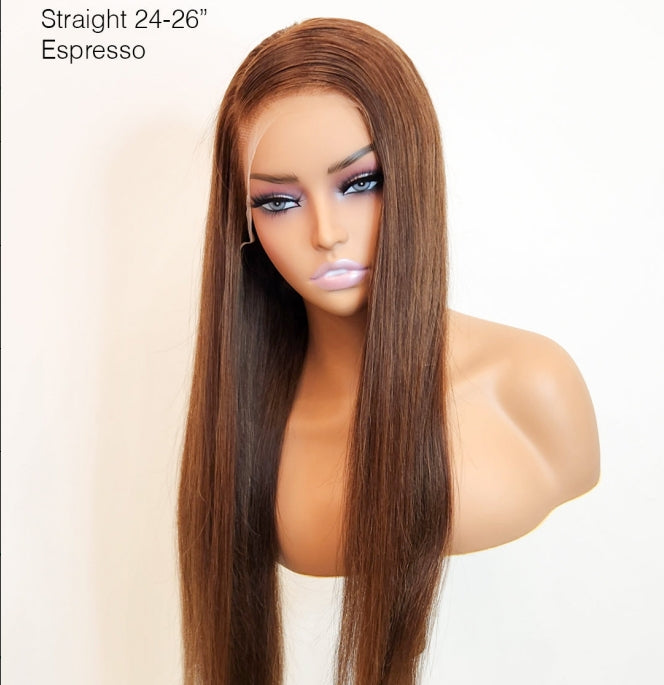 13X4 LACE FRONT WIG- STRAIGHT 14-16"-ESPRESSO Human Hair Wig