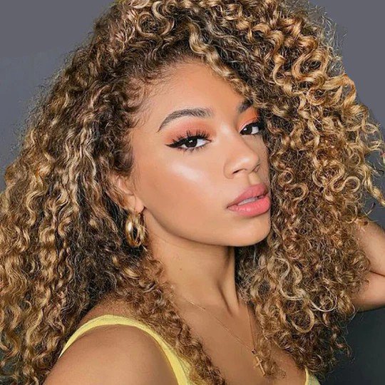 Highlight Curly Wave Human Hair Wig 16-30 Inch