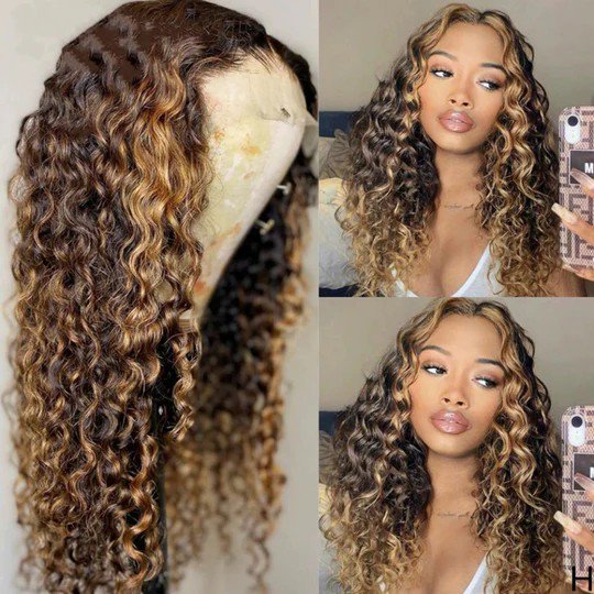 Highlight Curly Wave Human Hair Wig 16-30 Inch