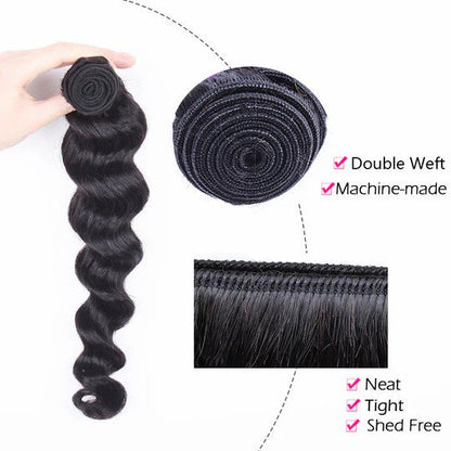 Loose Deep Wave 6A Human Hair Bundles 10-30 Inch