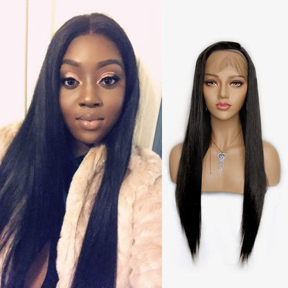 Full Lace Wig Brazilian Straight Human Hair Wig 16 Inch