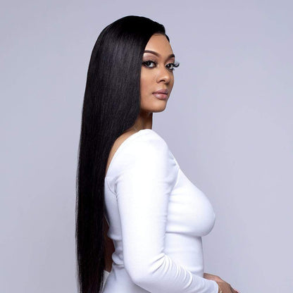 13X4 LACE FRONT WIG STRAIGHT  24-26" inch JET BLACKHuman Hair Wig