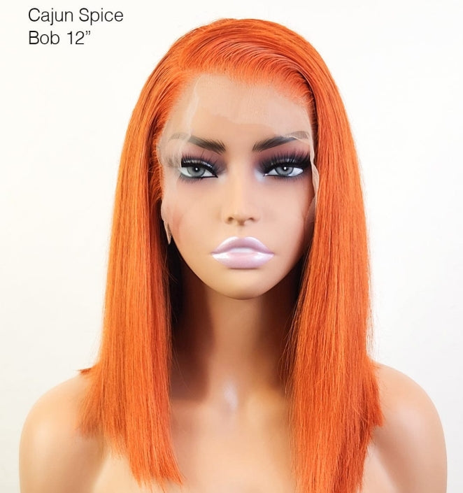 13X4 LACE FRONT WIG STRAIGHT 14-16" CAJUN SPICE Human Hair Wig